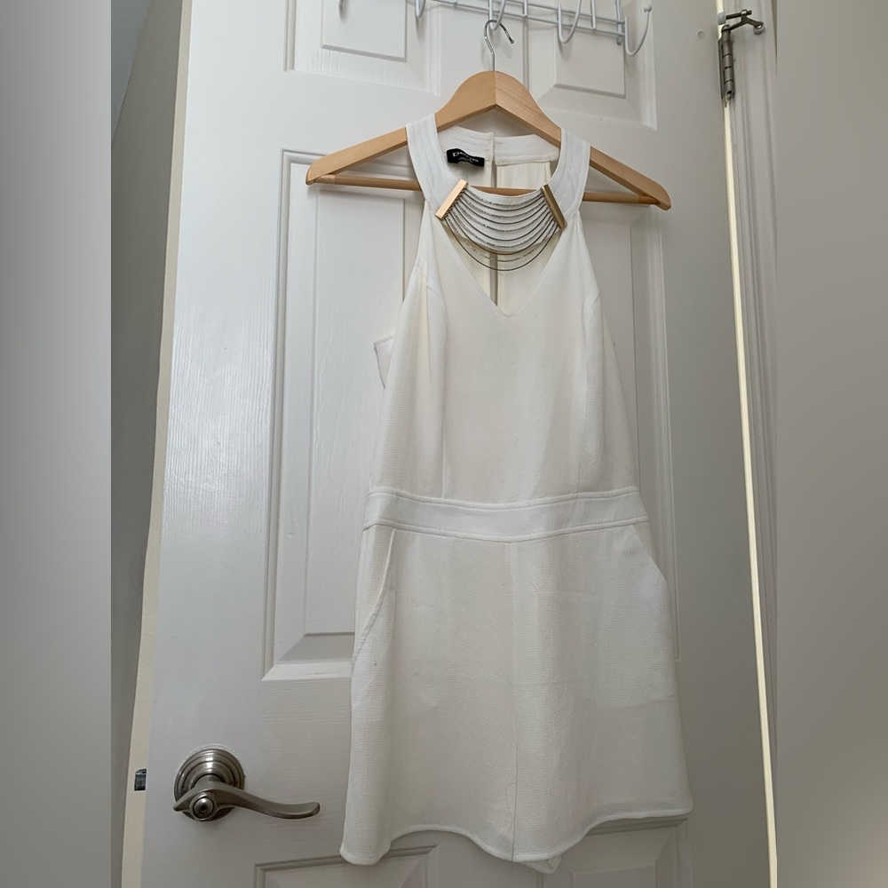 Bebe Off White Short Romper - SZ S